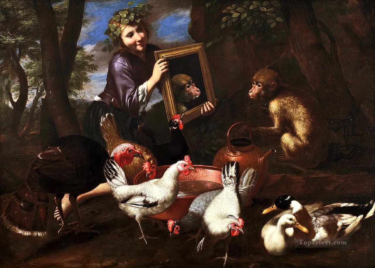 monkey see mirror Oil Paintings